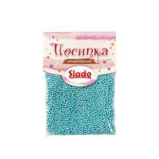 Посипка кругла металізована Блакитна 20 г 6683 фото