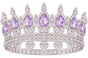 Корона серебряная для торта с сиреневыми камнями 24647 фото